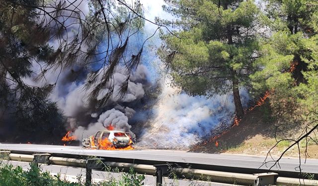 Tarsus'ta Otomobil Yangını Ormana Sıçradı: Hızlı Müdahale Felaketi Önledi