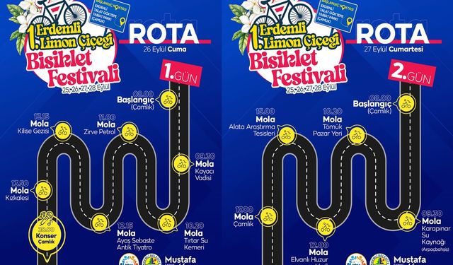 Erdemli Limon Çiçeği Festivali’nde Bisiklet Rotaları Belirlendi