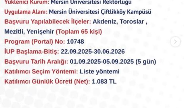 Mersin’de İşgücü Uyum Programı Kayıtları Başladı!