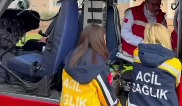 Epilepsi Nöbeti Geçiren Çocuk Helikopterle Hastaneye Yetiştirildi