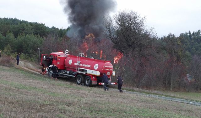 Sobaya su yerine benzin dökünce çıkan yangında yaralandı