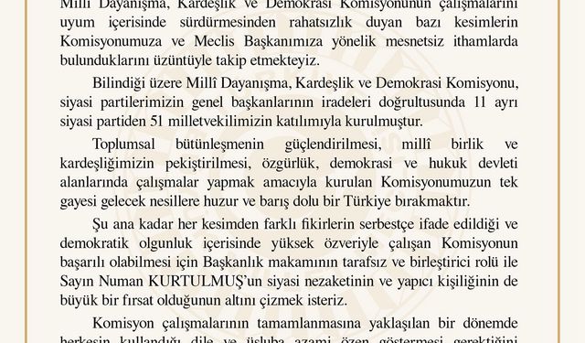 TBMM Başkanı Kurtulmuş: “Bu Süreç Başarıya Ulaşacaktır”
