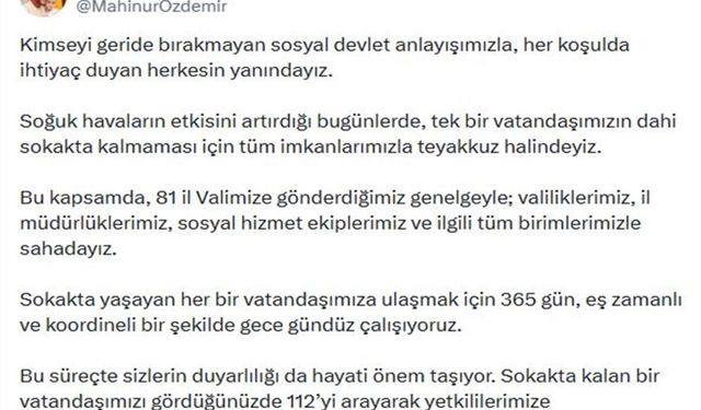 Bakan Göktaş'tan Soğuk Hava Mesajı: "Teyakkuz Halindeyiz"