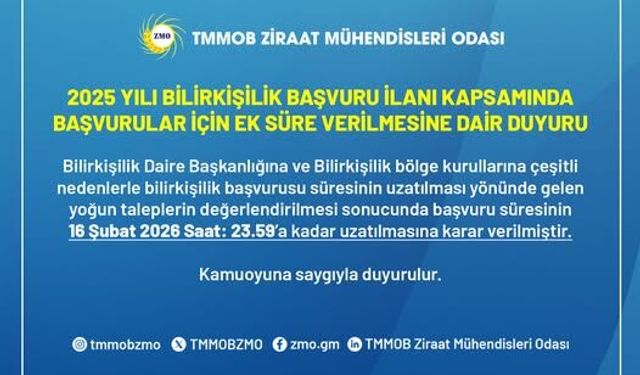 Ziraat Mühendislerine Müjde