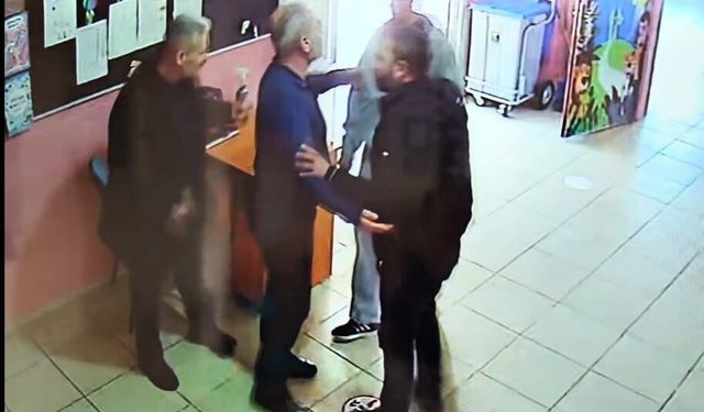 Okul müdürlerine saldırı kamerada