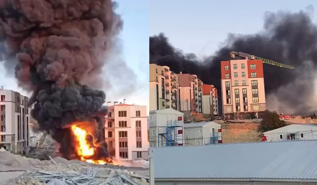 İnşaat alanında çıkan yangın korkuttu