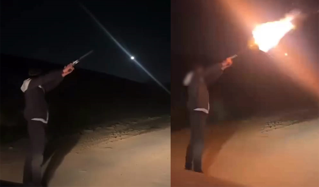 Havaya ateş açtığı anları paylaştı, polisten kaçamadı