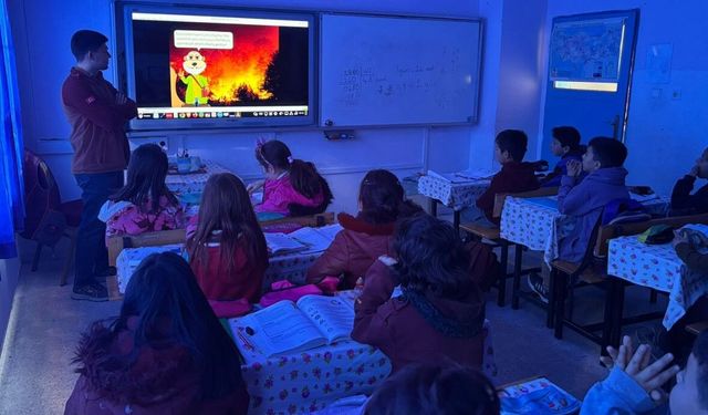 Öğrenciler orman yangınları hakkında bilgilendirildi