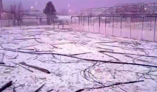 Mersin'de dolu yağışı etkili oldu