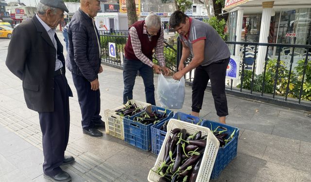 Tonlarca patlıcan ücretsiz dağıtıldı