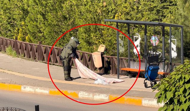 Fünye ile patlatılan poşetten battaniye çıktı