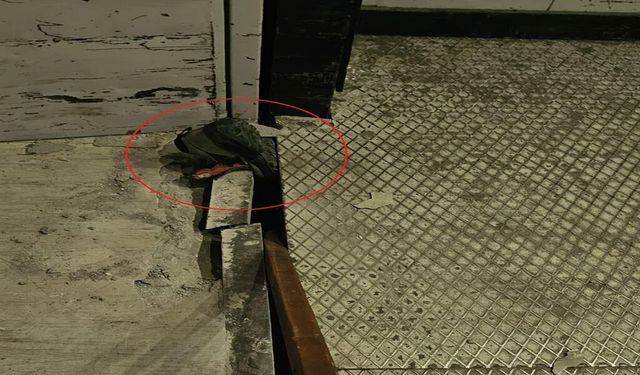 Ayağı asansöre sıkıştı!