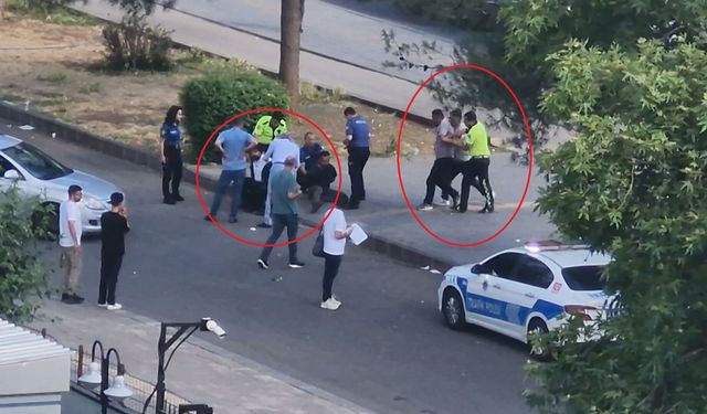 Adliye binasını görüntüleyen kişiler kendilerini uyaran polise saldırdı: 4 gözaltı