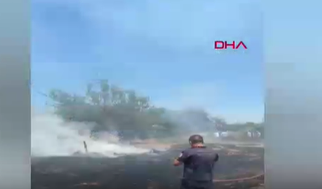 Anız yangınında 20 dönüm alan zarar gördü