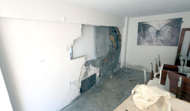 Beton hortumu duvarı deldi