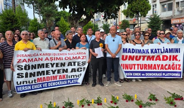 Mersin'de Madımak Katliamı Anması: "Unutmuyoruz, Unutturmayacağız"