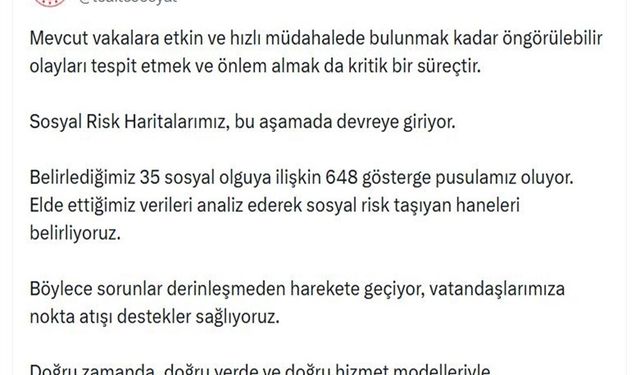 Devlet sosyal risk taşıyan haneleri haritayla belirleyecek
