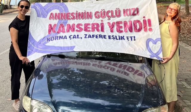 Meme kanserini yenen anne, kız konvoyla şehir turu attı