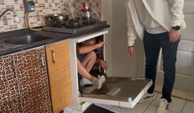 31 yıl hapis cezası bulunan firari, bulaşık makinesine saklanırken yakalandı