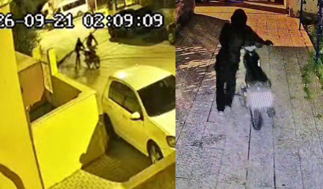 Avluya duvardan atlayıp motosikleti çaldılar