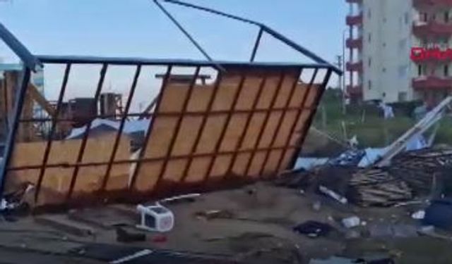 Adana’da hortum konteyneri yerinden söktü