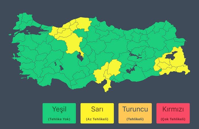 İçişleri Bakanlığından 18 il için kar ve sağanak uyarısı