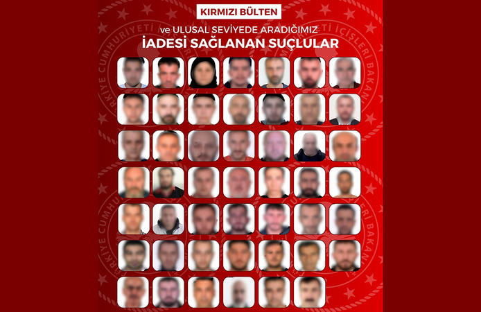 27'si kırmızı bültenle aranan 48 suçlu, Türkiye'ye getirildi