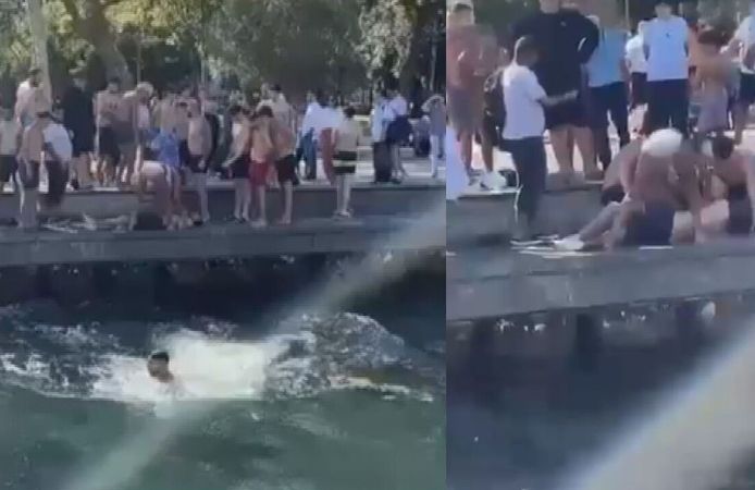 Denizde boğulma tehlikesi geçiren Azerbaycanlı turisti vatandaşlar kurtardı