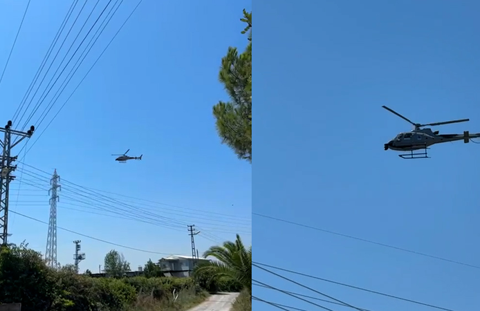 Tarsus Baraj Yolu ve çevresindeki helikopter uçuşları vatandaşları şaşırttı