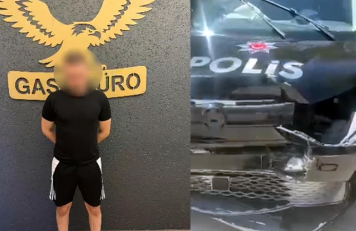 Polis aracına çarpıp kaçtı, 290 bin lira ceza aldı