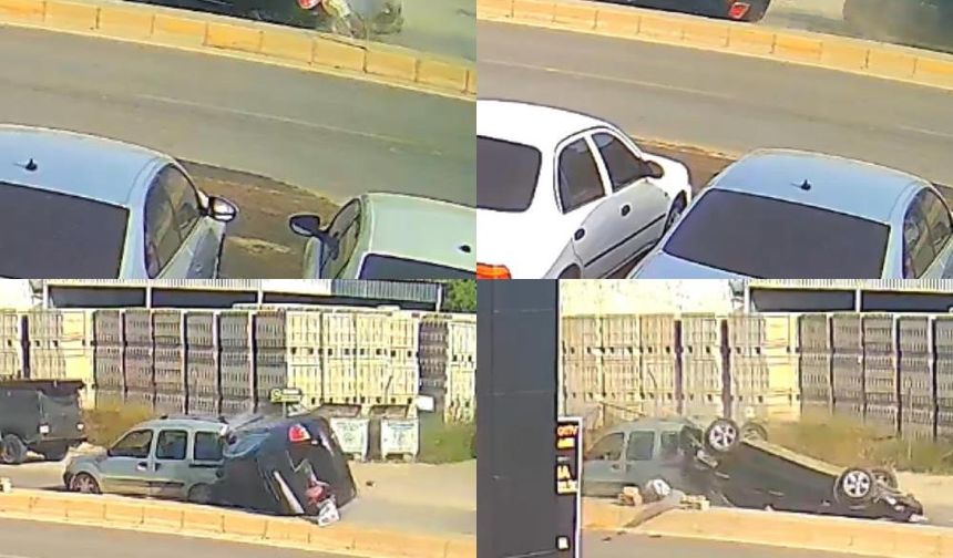 Mersin'de trafik kazası: Otomobil refüje çarptı