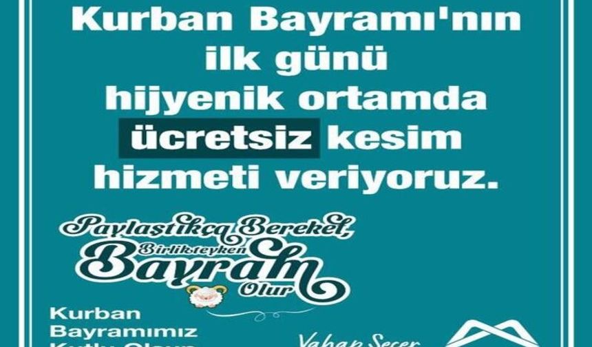 Mersin’de Kurban Bayramı’nda Ücretsiz Kesim Hizmeti