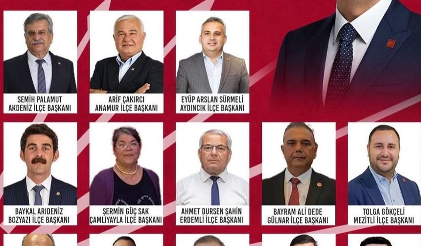 CHP'nin Mersin’deki İlçe Başkanları Belli Oldu