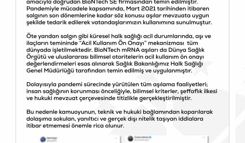 DMM’den "Türkiye’ye BioNTech aşısı gelmedi" iddialarına yalanlama