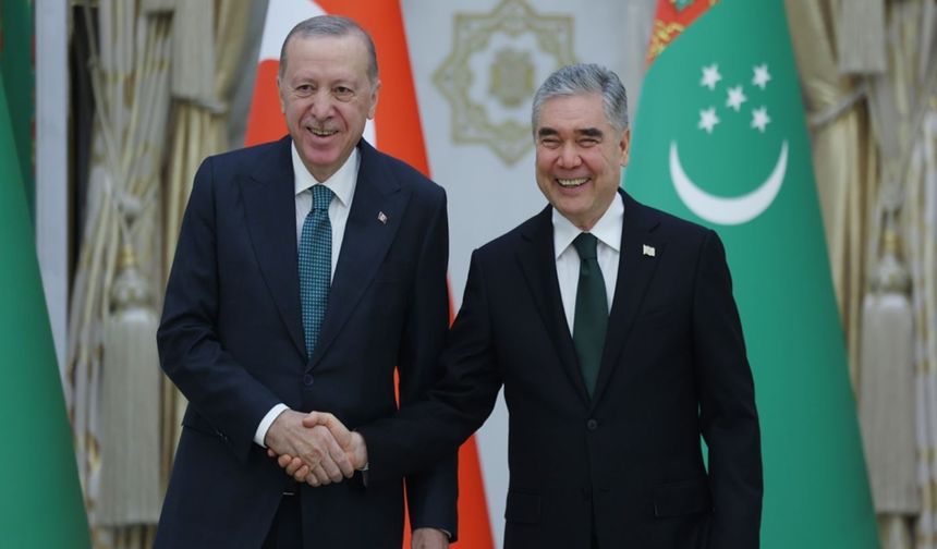 Cumhurbaşkanı Erdoğan, Türkmenistan'a gitti