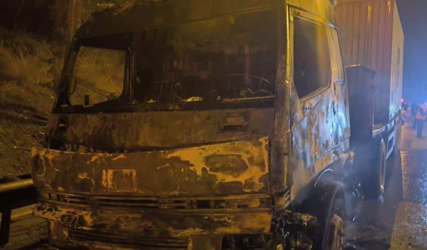 Gişelere Yaklaşırken Alev Aldı: Tır Küle Döndü