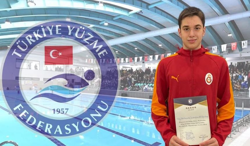 Mersin SEM Yüzücüsü Tunç Uçan'dan Türkiye Rekoru