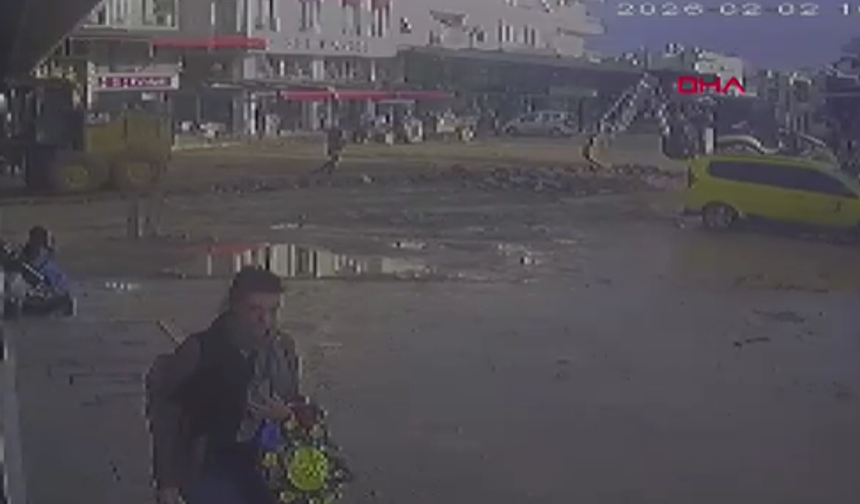 Antalya Serik’te İş Kazası Güvenlik Kamerasına Yansıdı