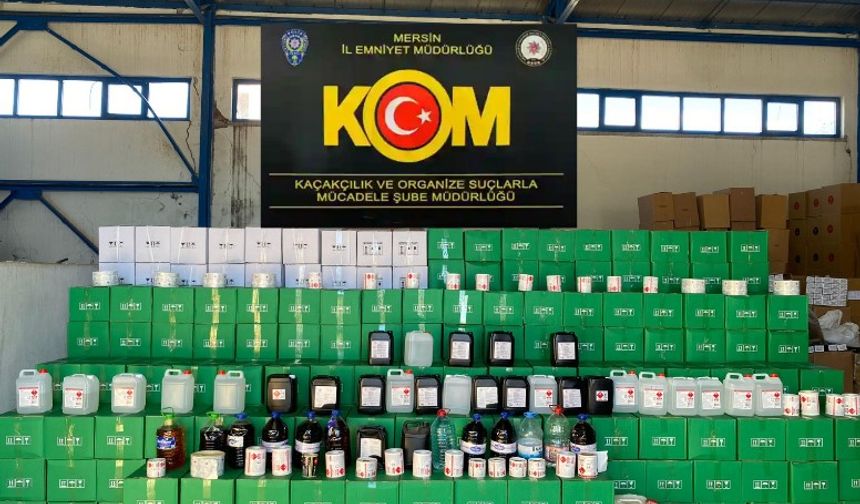 Mersin'de 7 Bin 905 Litre Kaçak Alkol Ele Geçirildi