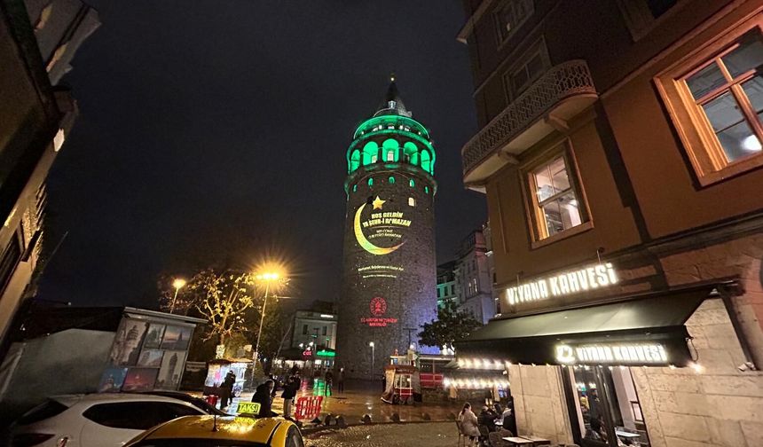 Galata Kulesi’nde Ramazan Ayına Özel Görseller Yansıtıldı