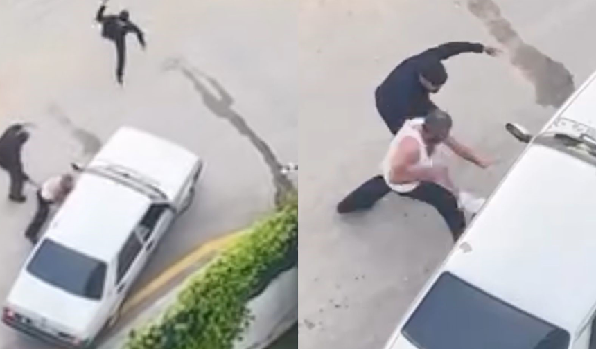 Taşlarla araçlara saldırdılar: Kavga anları kamerada