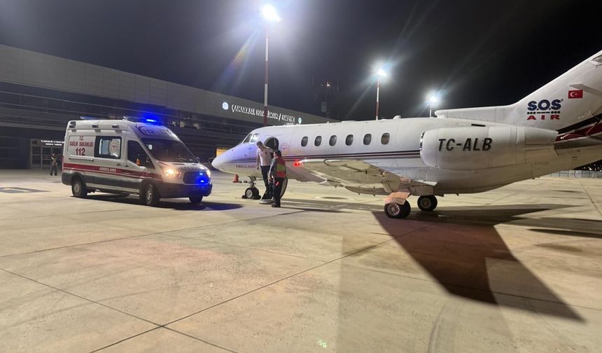 Çanakkale’de 54 günlük bebek, ambulans uçakla Ankara’ya sevk edildi
