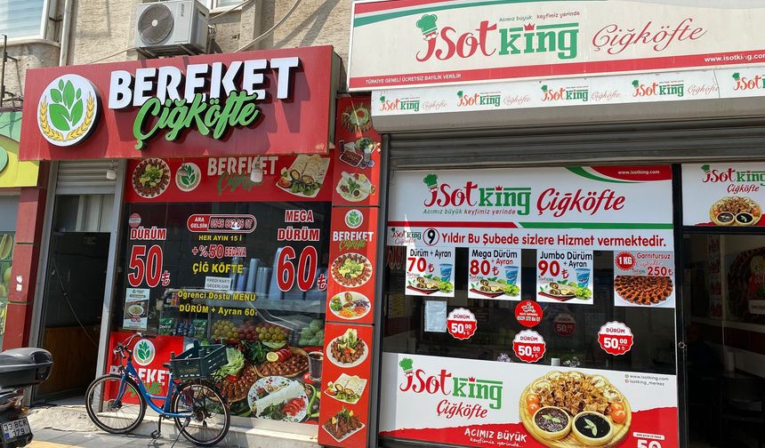 Yan yana dükkanlarda çiğ köfte rekabeti
