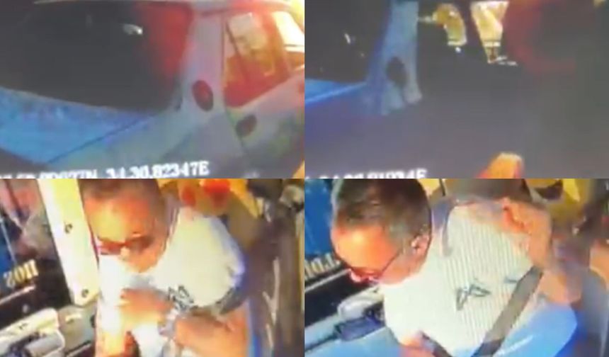 Önünü kestiği otobüsün camını kırdı