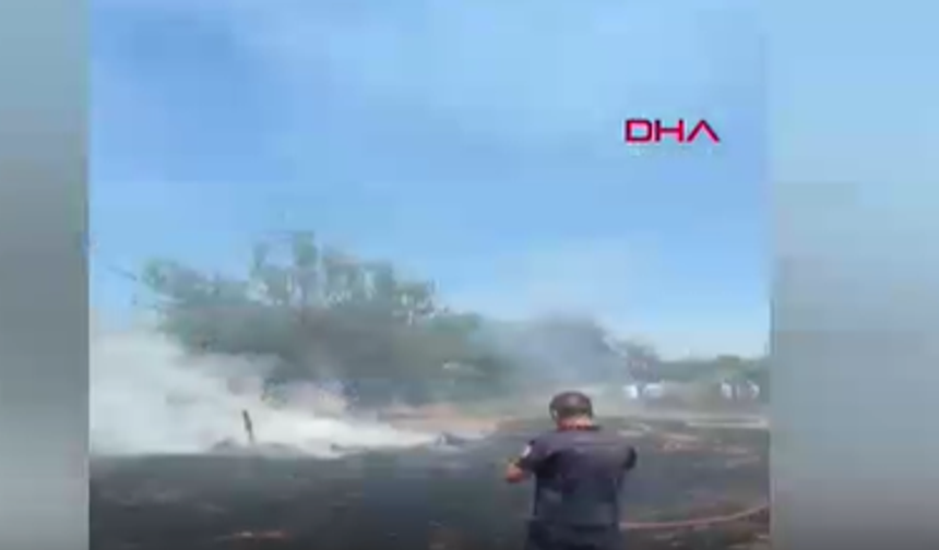 Anız yangınında 20 dönüm alan zarar gördü