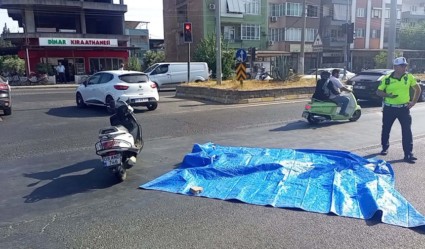 Aydın'da kırmızı ışıkta geçip, otomobile çarpan motosikletli, hayatını kaybetti