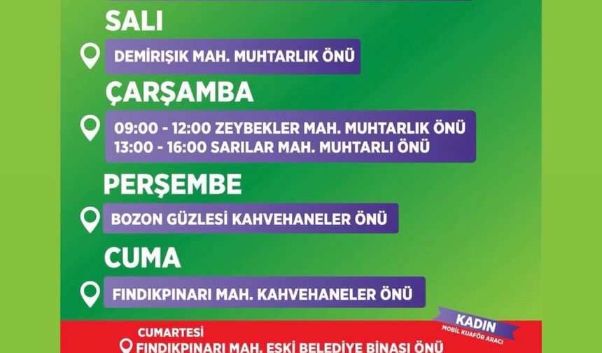 Mezitli’de mobil kuaför hizmeti sürüyor