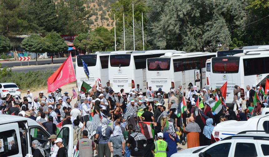 Srebrenitsa'dan yola çıkan ‘Filistin Konvoyu’ Mardin’de