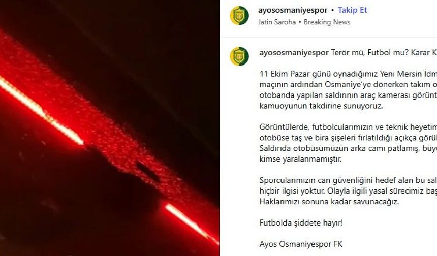 Yeni Mersin İdmanyurdu’ndan Osmaniyespor’a suç duyurusu