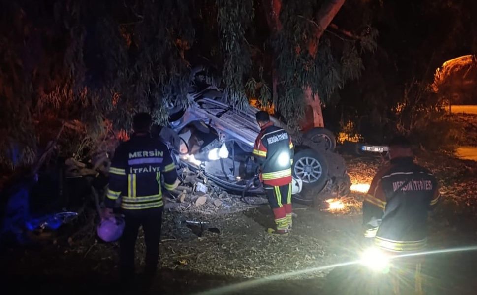 Mersin’de takla atan otomobilde bir kişi yaşamını yitirdi
